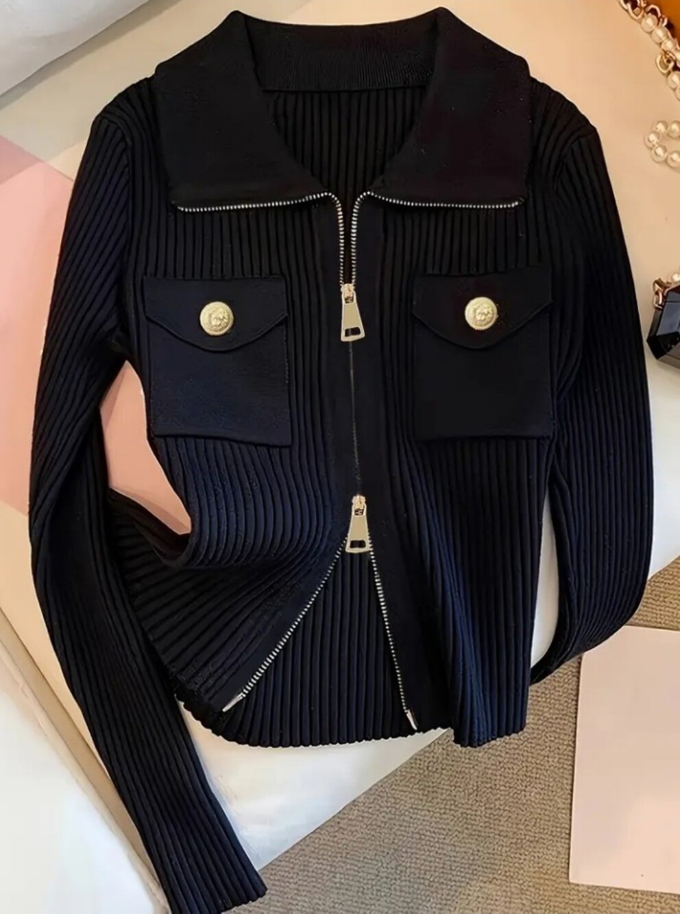 New Fashion Women's Zip-Up Cardigan for Spring, Autumn, and Winter